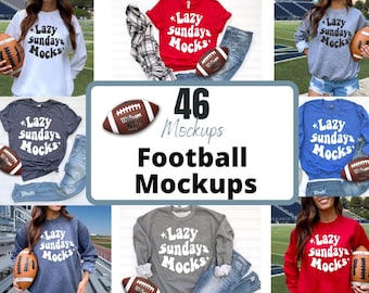 Football Shirt Mockups, Football mom mockup, Bella 3001 Gildan 18000 Football Mockup Sweatshirt, Football Mockup Bundle, Football Tee Mockup