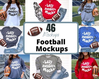 Mockup Football Bundle Football Shirt Mockups Bella 3001 Gildan 18000 Football Mockup Sweatshirt Football Tshirt Mockup Sweatshirt Mockup