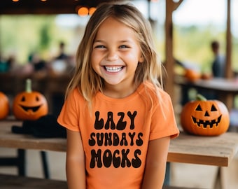 Orange Kid&#39;s T-shirt Mockup, Halloween, Gildan 5000B, little girl tee mock-ups