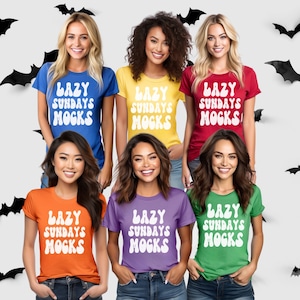 ハロウィン グループ モックアップ、マッチング T シャツ、マッチング グループ T シャツのモックアップ