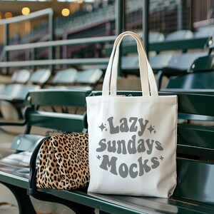 Tote Mockup für Baseball Tragetasche Mock Up für Football Stadion Canvas Tote Mockups Sport Mom Tote Foto für POD Leopard Tote Design