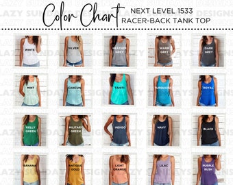 Next Level 1533 Color Chart Tank Top Colors