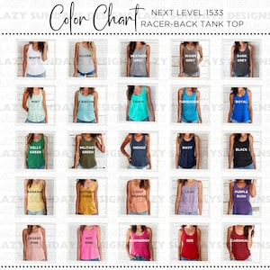 Next Level 1533 Farbkarte Tank Top Farben