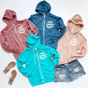 Bella Canvas Group Mock Up, Bella Zip Up Hoodie 3739, Bella Canvas Sweatshirt Jacket Mockup, Hoodie Flatlay, Peach, Heather Deep Teal, Mauve
