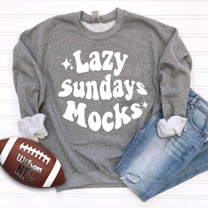 Grey Football Mockup Sweatshirt - Graphite Gildan 18000 Football Mockup - Womens Football Sweatshirt Mock Up - High School Football Mockup