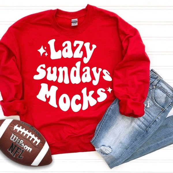 Football Mockup Sweatshirt - Red Gildan 18000 Football Mockup - Red Football Sweatshirt Mock Up - Superbowl Mockup - Football Sweater Mockup