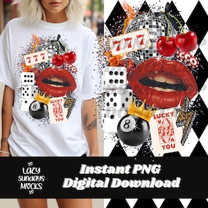 Lucky Western collage PNG - edgy - girly - alternative - collage design - sublimation