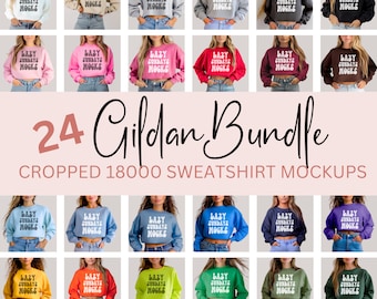 Paquete de maquetas de sudadera corta Gildan 18000 (24 colores) (Descarga digital)