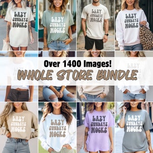 Whole Shop Mock up Bundle - Bella Canvas - Gildan - Comfort Colors - clothing flatlays