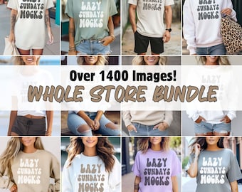 Whole Shop Mock up Bundle - Bella Canvas - Gildan - Comfort Colors - clothing flatlays