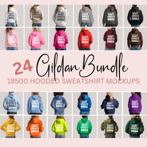 Mockup Bundle Gildan 18500 Back Hoodie Sweatshirt Mock Ups Best Selling Colors