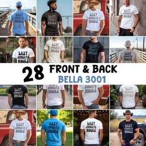 Bella Canvas 3001 Mockup Bundle: Vorne & Hinten, Herren T-Shirt (Digitaler Download)