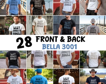 Mens Mockups Bella Canvas 3001  Mockups for Man Tshirts Mock Up Bundle Front Back Tshirt Mockup Male Model Mockups Man Bella T-Shirt Mockups