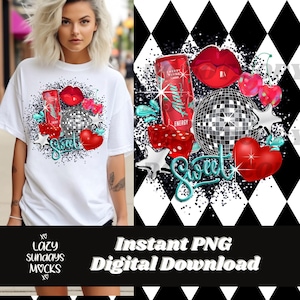 Girly Energy Drink collage PNG - trending - viral - collage design - sublimation image 1