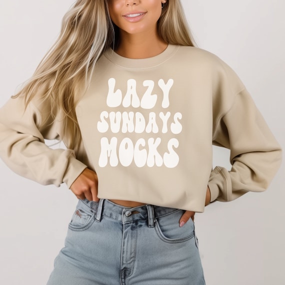 Mockup Gildan Sweatshirt Cropped Sand 18000 Gildan Mock Ups Modeled Mockups Etsy Canada