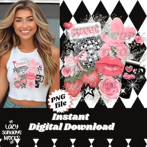 Girly collage design PNG Stanley cute sweet sublimation instant download