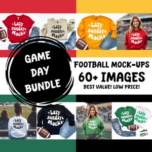 Pacote de mockups de futebol Mockups de camisas de futebol Bella 3001 Gildan 18000 Mockup de futebol Mockup de camiseta de futebol Mockup de moletom