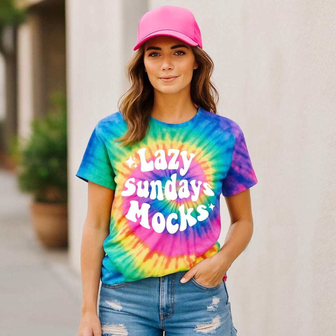 Tie Dye T-shirt Mockup, Neon Rainbow Tee (colortone CD100) - Etsy