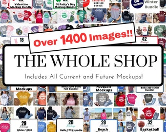 Whole Shop Mock up Bundle - Bella Canvas - Gildan - Comfort Colors - clothing flatlays