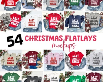 Christmas Mockup Bundle Christmas Flatlays Holiday Mockups Bella Canvas 3001 Christmas - Gildan 18000 Christmas Bundle Mockups for Christmas