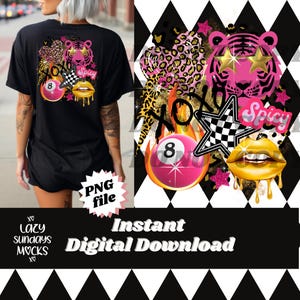 Collage PNG - trendy - girly -leopard print - viral - collage design - sublimation