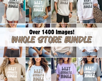 Entire Store Mockups  Whole Store Mockup Bundle Women&#39;s Bella Canvas 3001 Gildan Sweatshirt Mockup  Model Mock ups  Flatlays