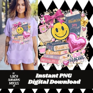 Bookish PNG - trendy book collage - girly - book lover - collage design - sublimation