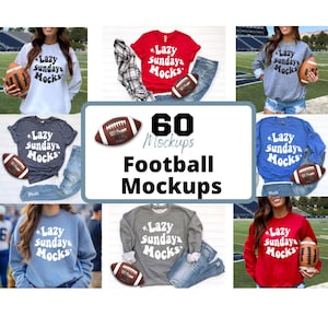 Football Shirt Mockups, Football mom mockup, Bella 3001 Gildan 18000 Football Mockup Sweatshirt, Football Mockup Bundle, Football Tee Mockup