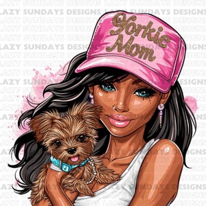 Yorkie Dog Mom Sublimation PNG - Clipart - Téléchargement numérique - Impression à la demande - Yorkie Mama - Dog Mom PNG - Aquarelle Dog Mom Sublimation