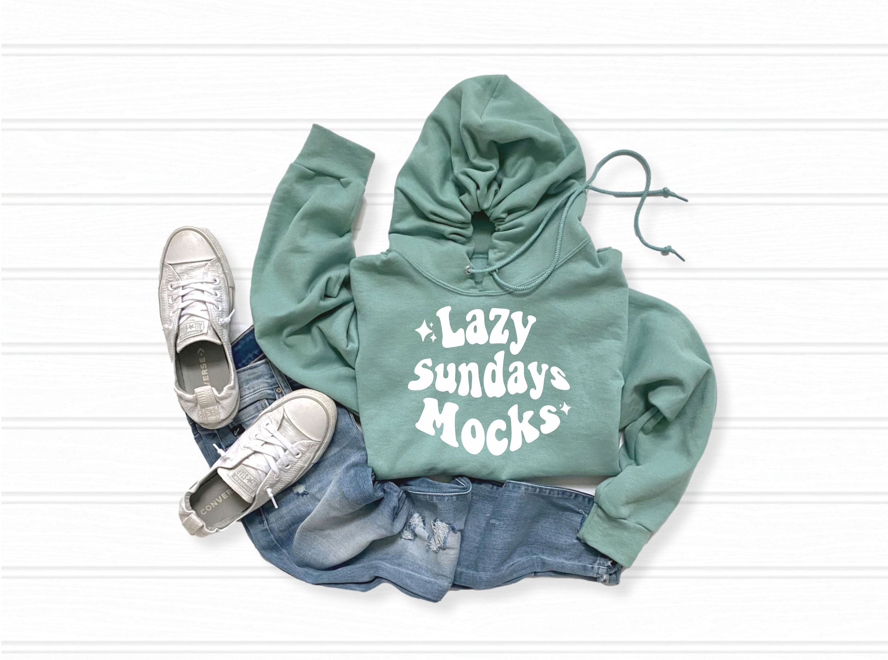 ☆YESEYESEE☆ Tulrexx Wording Sweatshirt Sage Green ☆YESEYESEE☆ Tulrexx Wording Sweatshirt Sage Green