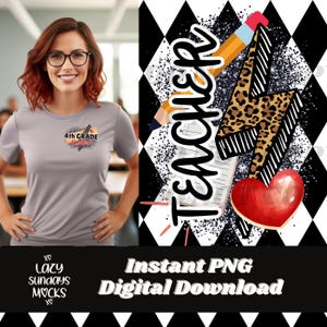 Teacher collage PNG - trendy - girly - front and back - viral - collage design