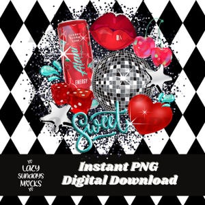 Girly Energy Drink collage PNG - trending - viral - collage design - sublimation image 2