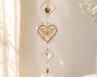 Enfeite de cristal em formato de coração para guardar lembranças de animais de estimação, como urna memorial ou pingente com nome personalizado. Presente de condolências.
