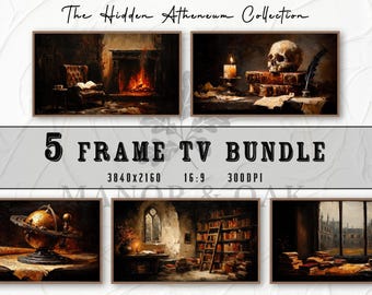 Dark Academia Frame TV Art Bundle, Vintage Gothic Oil Painting Collection, Moody Antique Decor