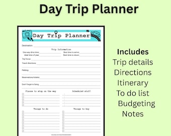 Day Trip Planner Digital Template