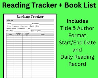 Reading Tracker Printable PDF | Book Log & Reading List Bundle | Instant Download