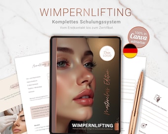 LASH LIFTING Professional Training System | Complete Solution for Academies | Trainer System: Teaching Materials & Forms | 100% Editable in Canva