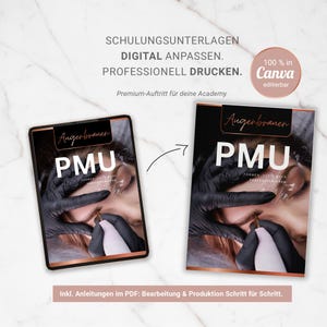 Eyebrow PMU Training Materials | Canva Premium Edition | Powder & Ombré Brows incl. editable Canva version + finished PDF image 2