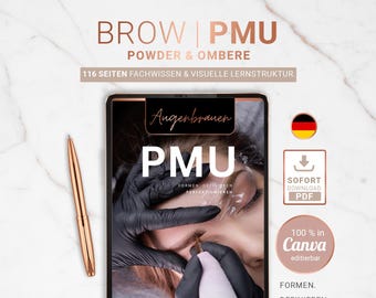 Eyebrow PMU Training Materials | Canva Premium Edition | Powder & Ombré Brows incl. editable Canva version + finished PDF