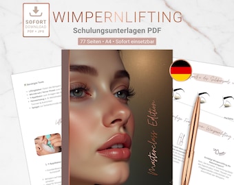 Lash Lifting Training Materials PDF (77 pages A4) | Lash Lifting Folder | Premium Course Materials, Forms, Price Calculator & Checklists