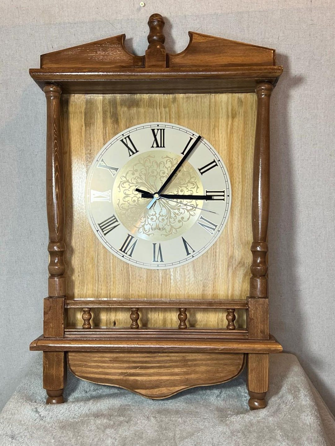 Handmade Wooden Grandfather Wall Clock - Etsy