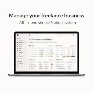 Freelance OS – Simple Notion System for Freelancers | Clients, Projects & Income Tracker