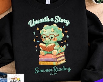 Unearth a Story Triceratops Dinosaur Reading Books Dino Png: Triceratops Book Lover Png Cute Dino Art (digital Download)