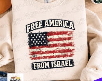 Free America from Israel Png: Political Protest Design Patriot Activist Png Freedom Message Graphic (digital Download)