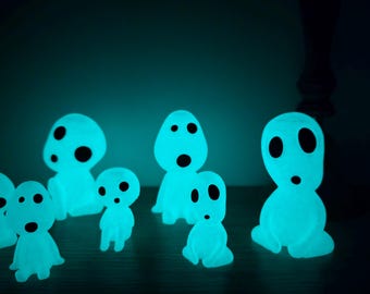 Set of 8 Glow-in-the-Dark Kodama – Forest Spirits