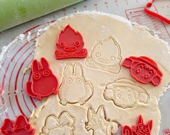 Set of 5 Ghibli cookie cutters – Calcifer, Totoro, Ponyo, Kiki & Jiji