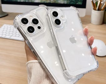 Funda de acrílico transparente a prueba de golpes para iPhone 11, 12, 13, 14, 15, 16 y 17 Pro Max: carcasa de lujo transparente