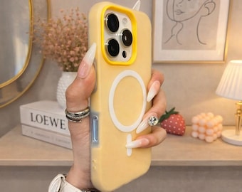 Funda MagSafe para iPhone en tono caramelo: protección suave y mate