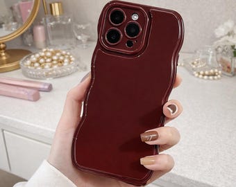 Funda de silicona suave con ondas para iPhone 12, 13, 14, 15 y 16 Pro Max: funda protectora fina