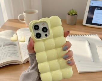 Funda brillante con diseño de bloques para iPhone 12 13 14 15 16 – Bonita funda de silicona a prueba de golpes